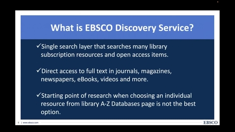 Thumbnail for What is EBSCO Discovery Service (EDS) - Clip of Accessibility Demo of EBSCO Discovery Service