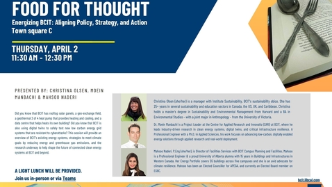 Thumbnail for Food for Thought: Energizing BCIT: Aligning Policy, Strategy, and Action