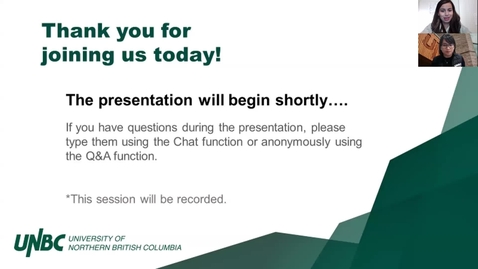 Thumbnail for Studying at Western Canada’s Best Small University:  UNBC