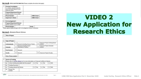 Thumbnail for New Application Form - Research Plans and Study Specifications