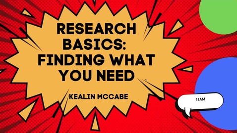 Thumbnail for Research Basics - Getting Started