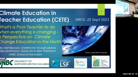 Thumbnail for NRESi Colloquium - September 22nd, 2023 - Drs. Hart Banack, Christine Ho Younghusband, Alexander Lautensach, David Litz, and Glen Thielmann