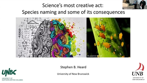 Thumbnail for Stephen Heard - Most Creative Act Species Naming and Some of its Consequences - NRESi presentation Friday 5 Dec 2025