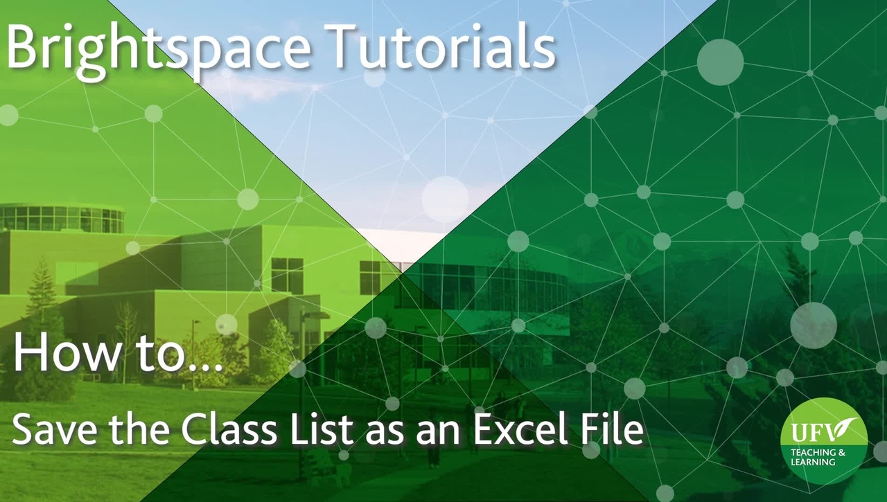 Save the Class List as an Excel File