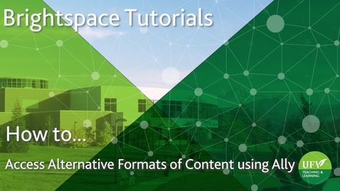 Thumbnail for Access Alternative Formats Using Ally 