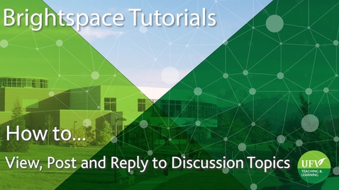 Thumbnail for View, Post and Reply to Discussion Topics