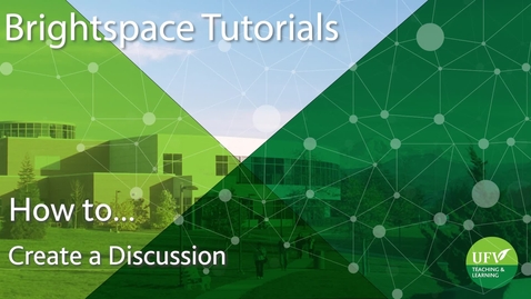 Thumbnail for Create a Discussion in Brightspace