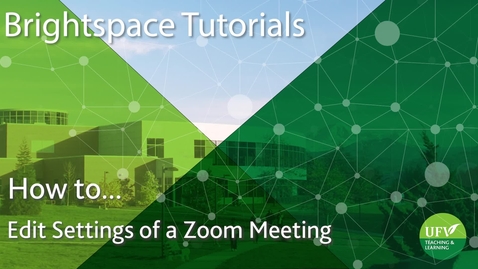 Thumbnail for Edit Settings of a Zoom Meeting