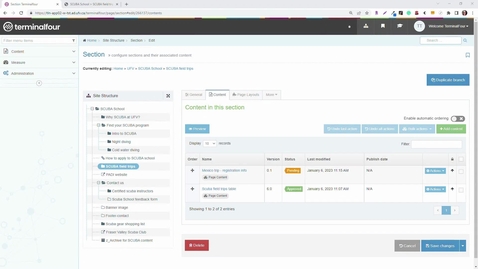 Thumbnail for Content options (publish, expire, review, archive, delete) - with new publish message