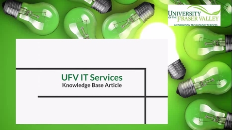 Thumbnail for MyUFV Portal