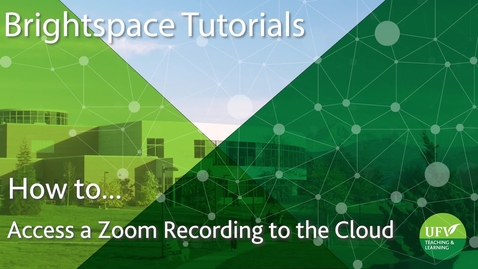 Thumbnail for Access a Zoom Recording on the Cloud
