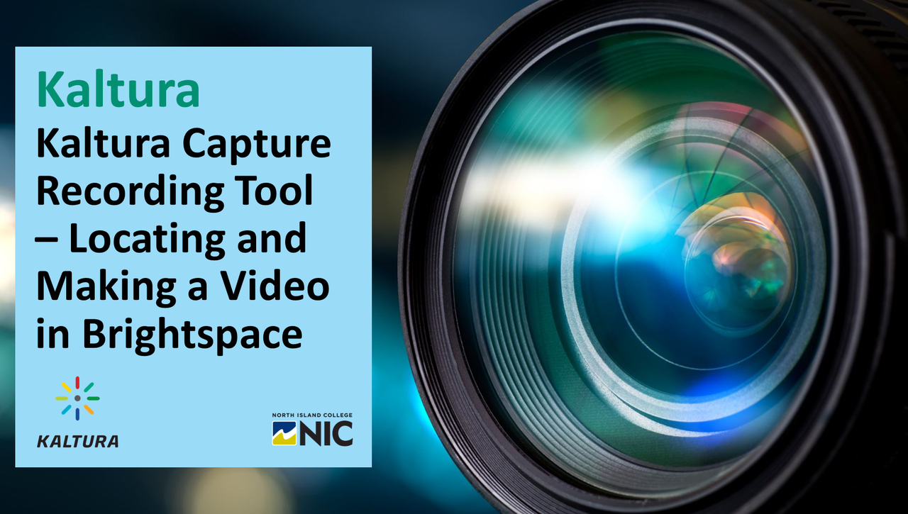 Setting Up and Using Kaltura Capture to Record Video