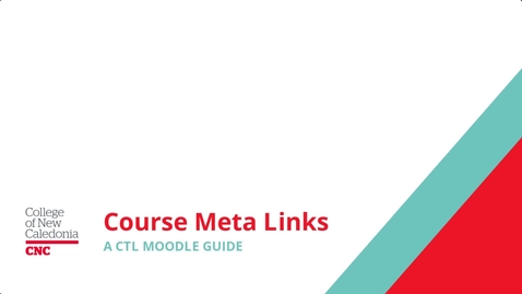 Thumbnail for Creating Course Meta Links