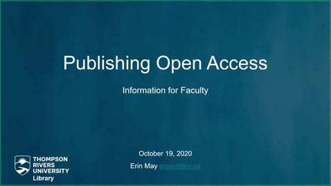 Thumbnail for Publishing Open Access: Information for Faculty