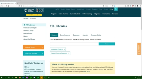 Thumbnail for Finding Lesson Planning Materials from TRU Library