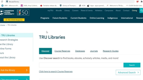 Thumbnail for Searching the TRU Library