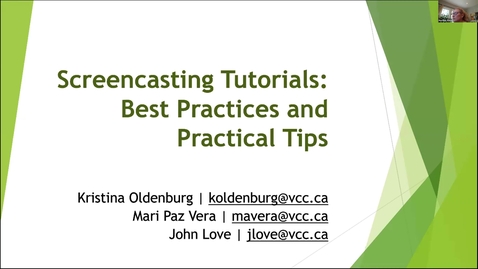 Thumbnail for Webinar: Creating screen recordings for online instruction using Kaltura and Screencast-o-matic