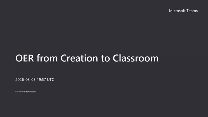 OER from Creation to Classroom