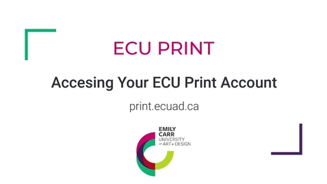 Thumbnail for Accessing Your ECU Print Account