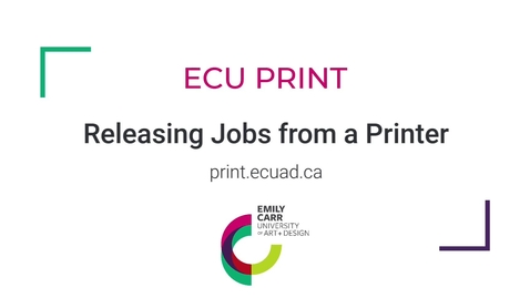 Thumbnail for Releasing Jobs from a Printer
