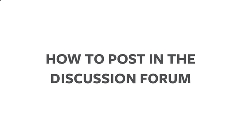 Thumbnail for How to post to a discussion forum