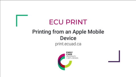 Thumbnail for Printing from an Apple Mobile Device