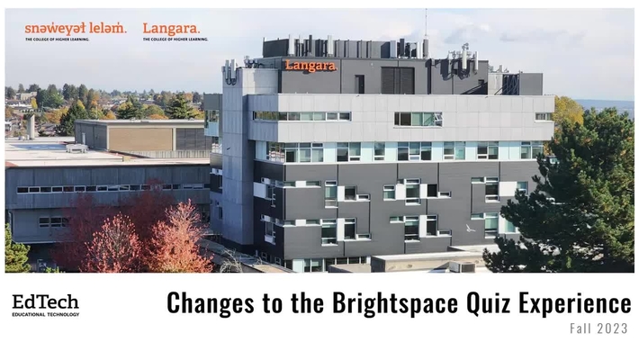 Changes to the Brightspace Quiz Experience (Fall 2023)