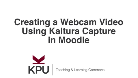 Thumbnail for Kaltura Capture Webcam Recording in Moodle