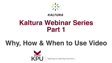 Thumbnail for Kaltura Webinar 1.2