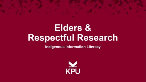 Thumbnail for Indigenous Information Literacy - Elders and Respectful Research