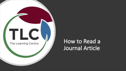 Thumbnail for How to Read a Journal Article