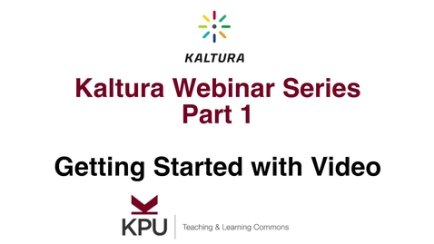 Thumbnail for Kaltura Webinar 1.1