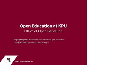 Thumbnail for Open Education at KPU