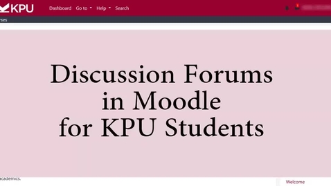 Thumbnail for Using Discussion Forums in Moodle