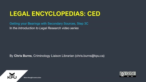 Thumbnail for Legal Research 3C Encyclopedias (CED)