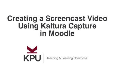 Thumbnail for Screencast Recording Using Kaltura Capture in Moodle
