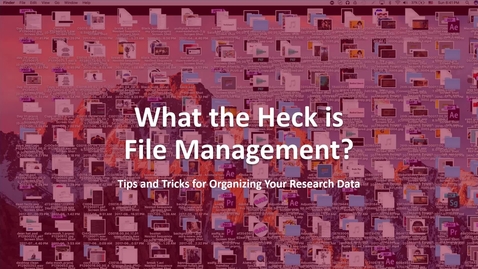 Thumbnail for WTHRDM series #3: How the Heck Do I Handle My Files? Tips for Organizing Your Research Data (2024-01-18 webinar)