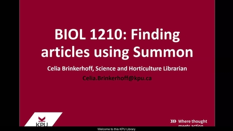 Thumbnail for Finding Articles Using Summon and Journal Title Search