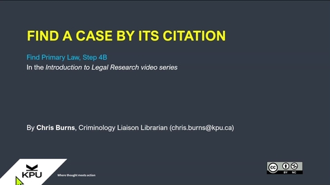 Thumbnail for Legal Research 4B Find a Case by Citation
