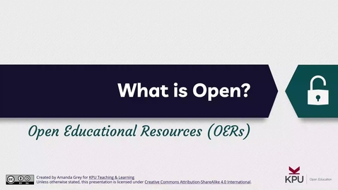 Thumbnail for What is Open? OERs