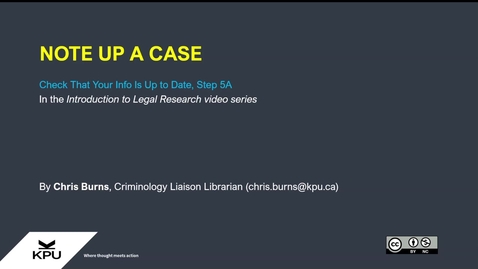 Thumbnail for Legal Research 5A Noting Up a Case