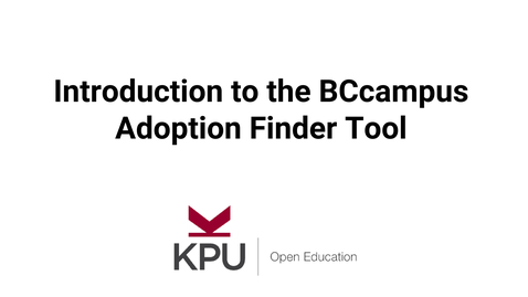 Thumbnail for The BCcampus Open Textbook Adoption Finder