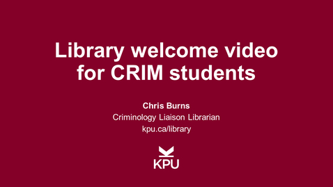 Thumbnail for CRIM Welcome to the Library