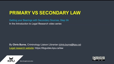 Thumbnail for Legal Research 3A Secondary Sources