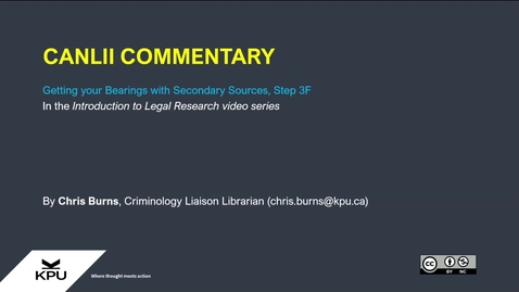 Thumbnail for Legal Research 3F Commentary (CanLII Connects)