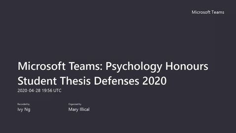 Thumbnail for Altering Maladaptive interpretations in Perfectionism with an Online Cognitive Bias Intervention by Ashley McTaggart - Honours Student Thesis Defenses 2020