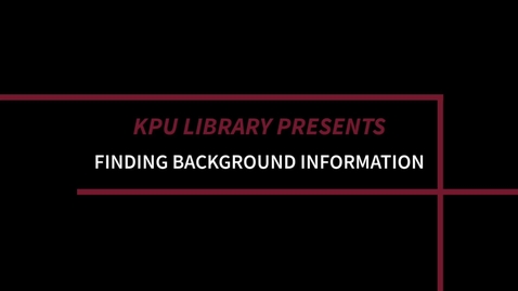 Thumbnail for Finding Background Information
