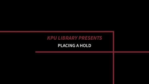 Thumbnail for How to place a hold