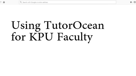 Thumbnail for Using TutorOcean for Faculty.mp4