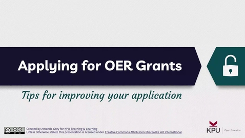 Thumbnail for Applying for OER Grants